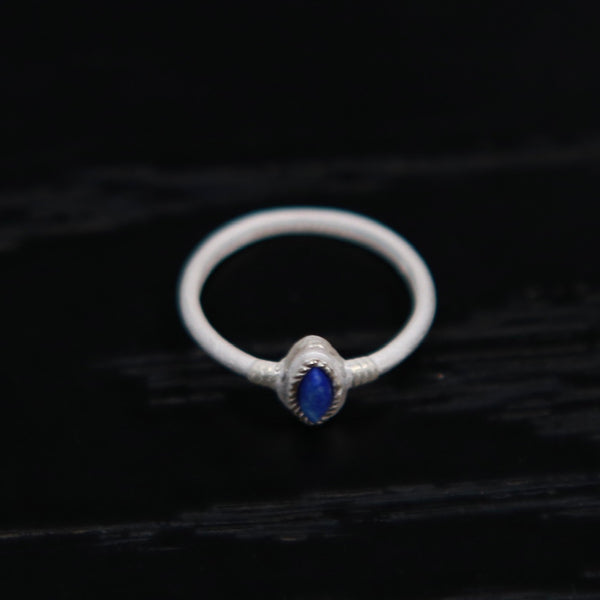 OLIO E ACETO Sterling Silver Lapis Lazuli/Red Snake Skin Jade Flower Ring OLIO-OA13F09-YL Blue (OA13F08)